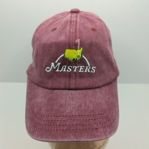 Augusta Masters Golf Hat Strapback Cap Adjustable Cotton Dad Style Faded Red PGA